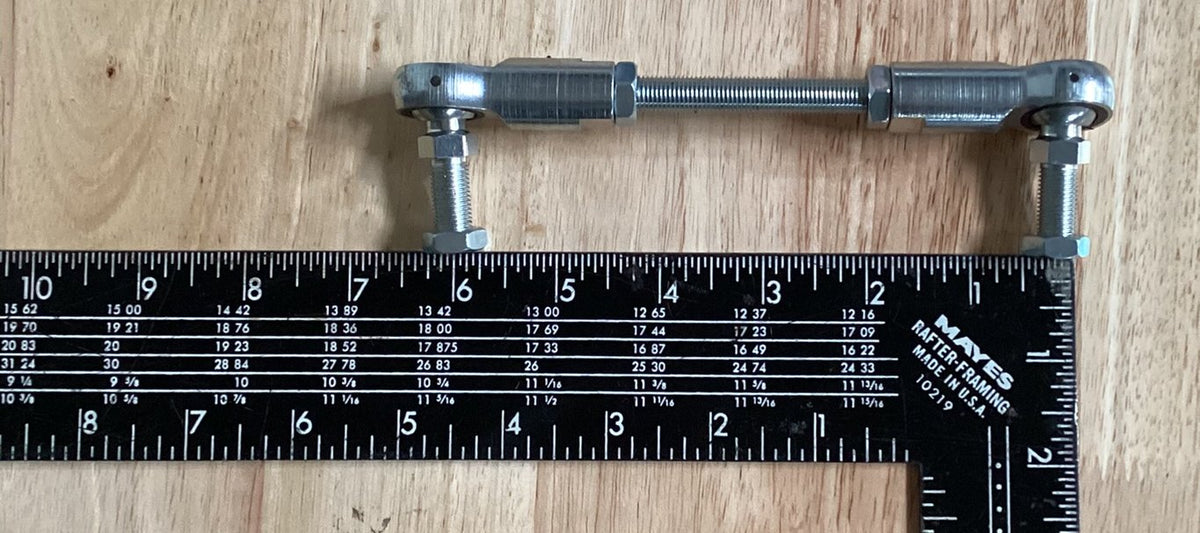 6"-7" Adjustable Link  - Dual 3/8"-24 RH Thread Heim Joint "Cablecraft" Rod Ends