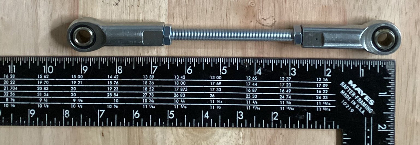 9"-11" 3/8-24 Straight w/ Dual 3/8" Bore Adjustable Control Linkage Rod Ends